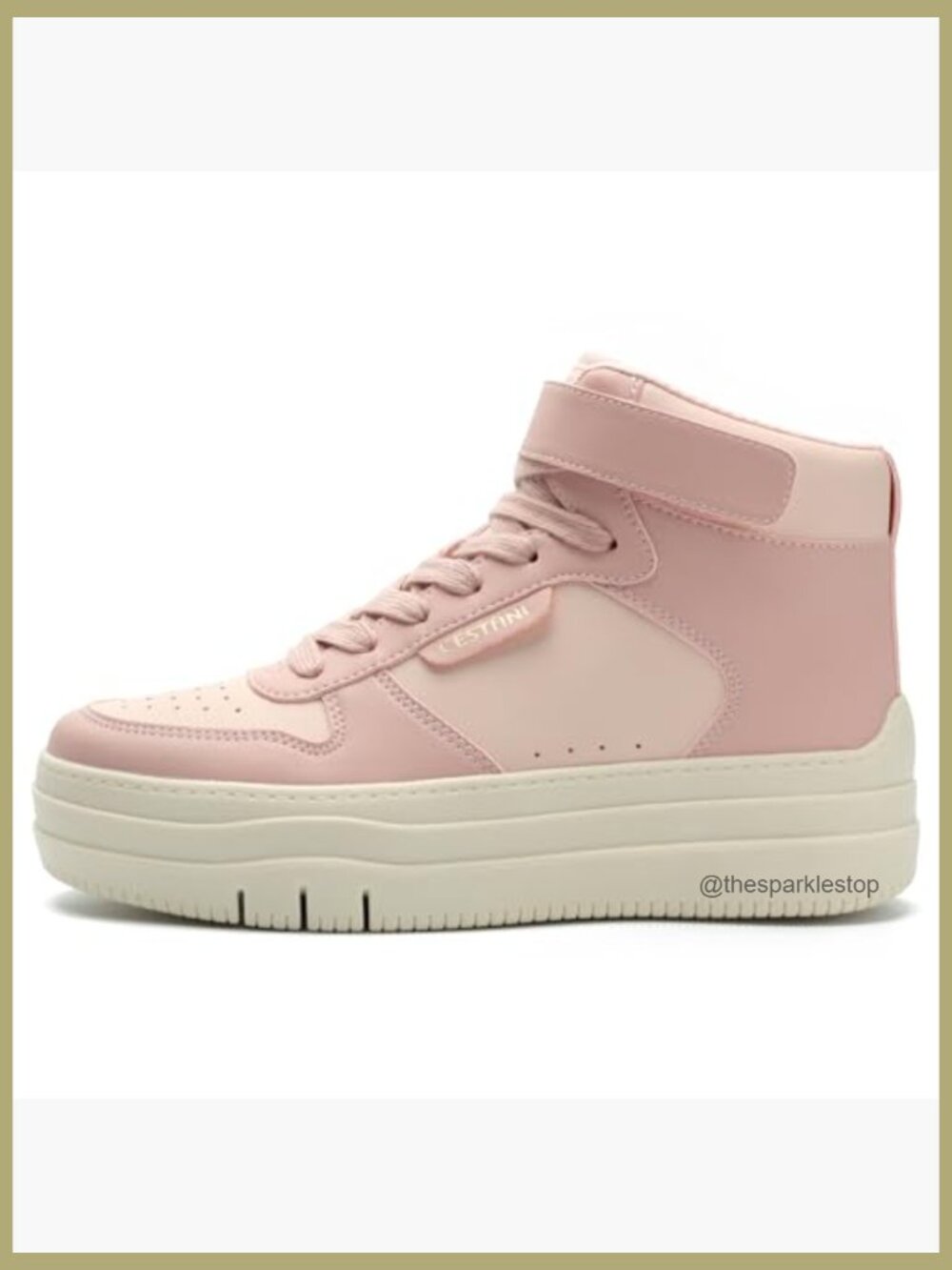 High Top Platform Sneakers, Heeled Fashion Tennis Shoes with Memory Foam - Picture 3 of 5